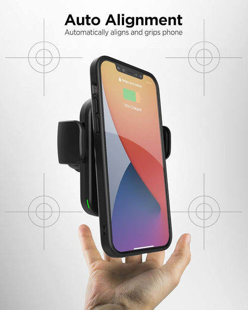 GALVANOX Cup Phone Holder for Car, Designed for MagSafe Wireless Charger (15W), Auto Clamping Magnetic Mount