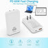 65W GaN USB C Charger, 2 Port Flat Wall Charger with PD3.0 & PPS, 3.28ft 100W Cable for MacBook, iPhone, White