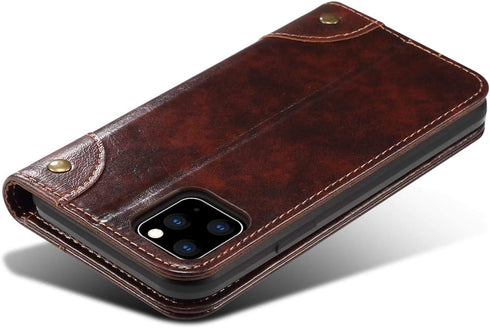 SINIANL Leather Case Wallet Folio for iPhone 11 Pro Max, Magnetic Closure with Stand and ID Holder, Credit Card Slots -