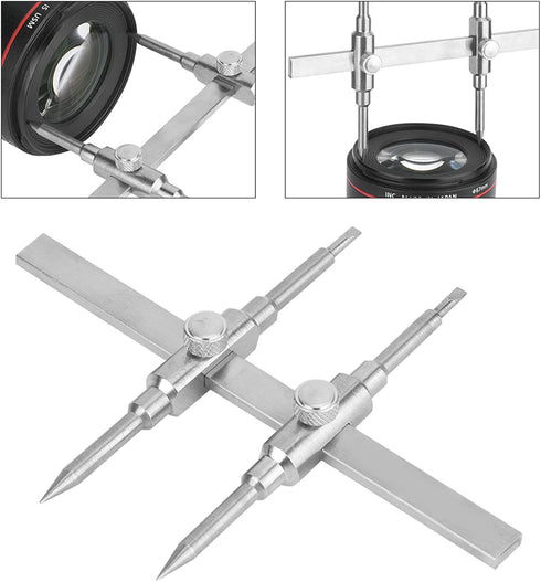 Stainless Steel Double Camera Lens Wrench, Lens Removal Tool for Disassembling and Maintaining 10 to 130mm Lenses