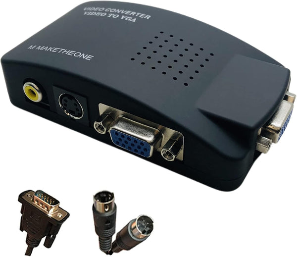 Maketheone M RCA to VGA Adapter, Composite AV S-Video RCA Input to VGA