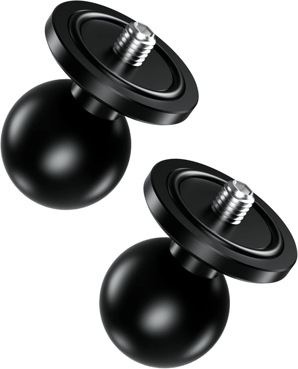 BRCOVAN 2 Pack Aluminum Alloy 1'' Ball Adapter with 1/4"-20 Threaded Stud for Action Camera & Camcorder Compatible with