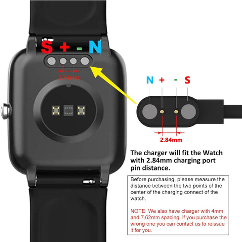 2-Pack Charger Compatible with Veryfit/Da Fit Smart Watch, Replacement Charging Cable for Smart Watch with Da Fit App