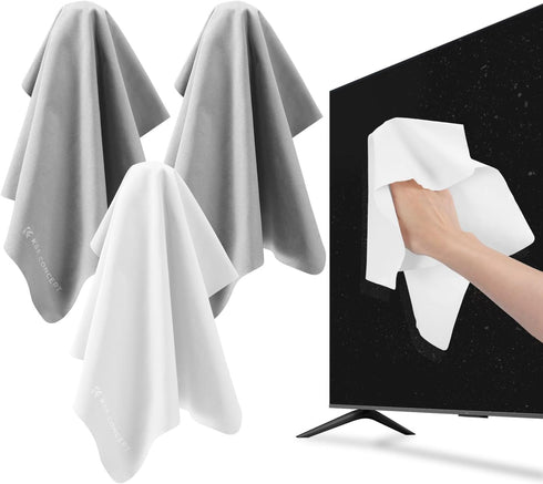 K&F Concept 3 Pack Microfiber Lens Cleaning Cloths 12x12inWashable Reusable Vacuum Wrapped