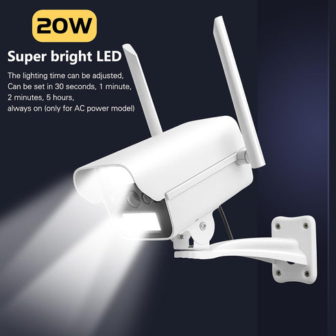 Fake Camera with Motion Sensor Light & Doorbell, Dummy Security Camera as Solar Street Light for Outdoor Monitoring