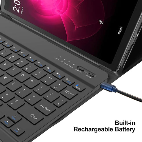 Keyboard Case for T-Mobile Revvl Tab 5G 10.36 Inch Tablet 2023, Slim PU Stand Cover with Bluetooth Keyboard