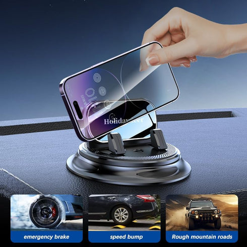 Holidaydeer 360 iPhone17 16 15 Rotatable Car Phone Holder Mount for your car Silicone Phone Mount for Car Dashboard