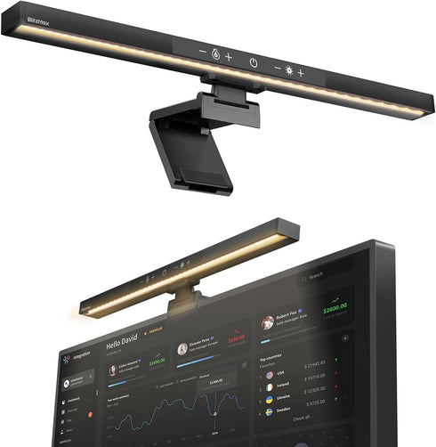 Monitor Light Bar, Computer Monitor Lamp, Memory Stepless Dimming Touch Control Screen