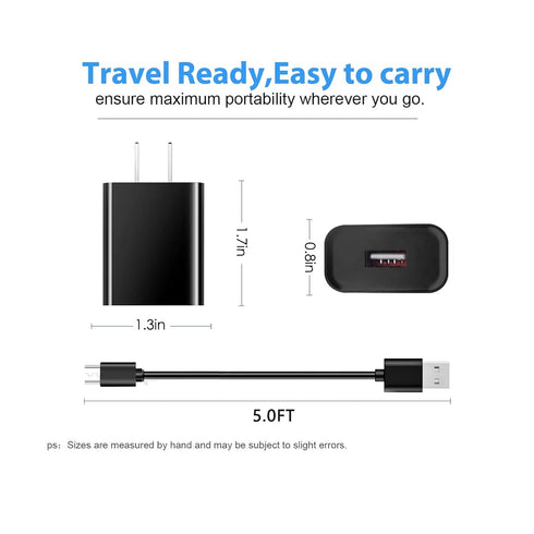 Fast Wall Charger with 5FT Cable for Alcatel Go Flip, Cingular Flip 2/3, MyFlip 2, QuickFlip & Smartflip 4052r/5044C.