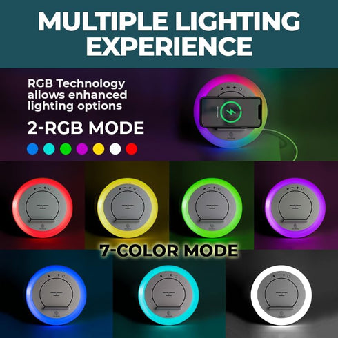 All-in-One Wireless Charging Station, Bluetooth Speaker and Light, Portable Stand Compatible with iPhone, Apple Speaker