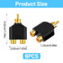 Xyembu 6Pcs 1 2 RCA Y Splitter Adapter Male Female Audio Video Y Splitter Adapters for Audio Video Av TV Cable