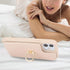 iPhone 11 Phone Case with Card Holder and Strap for Women, Crossbody Lanyard, Kickstand Ring Stand, Beige