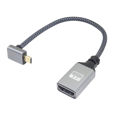RIIEYOCA 4K Micro HDTV to HDTV Adapter Cable,90 Degree Up Angle Micro Male