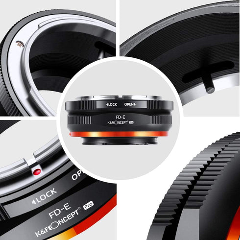 K&F Concept FD to E Mount Lens Adapter for Canon FD FL Mount Lens to E NEX Mount Cameras, Compatible with Sony