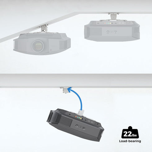 SCREEN PRO 22 lbs 360 30 3.3" Low Profile Projector Ceiling Mount Universal, Max Weight, Rotation Tilt | Universal