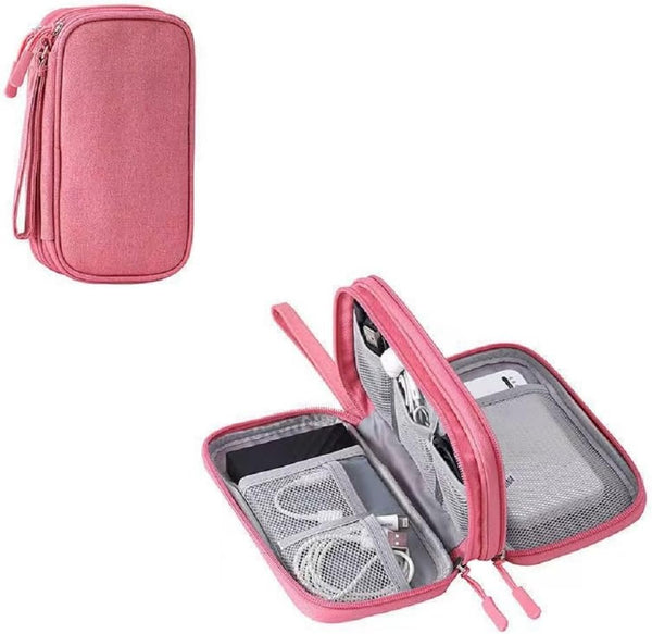 Waterproof Electronic Organizer Bag, Portable Travel Cable Storage Case for USB Drive, Power Bank, Charger, Headphones