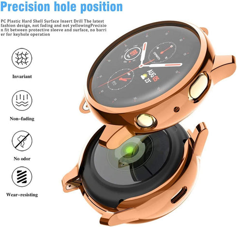 Compatible Samsung Galaxy Watch 3 Case 41MM 45MM, Soft Plated TPU Scratch-Resistant Protector Cover (Black, Clear)