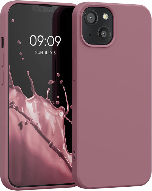 kwmobile Case for Apple iPhone 13, Slim Protective TPU Silicone Cover in Dark Rose