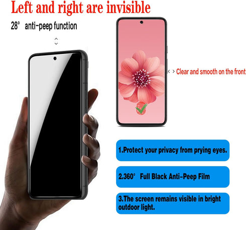Slanku [3+3 Pack Tempered Glass Privacy Screen Protector for Google Pixel 8A with 3 Pack Camera Lens Protector,