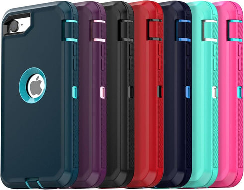 AICase iPhone SE 3rd & 2nd Gen Case with Built-in Screen Protector, Heavy Duty Shockproof 3-Layer Rugged Cover,
