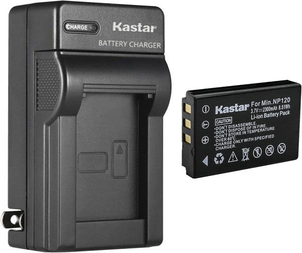 Kastar 1-Pack Q120 Battery and AC Wall Charger Replacement for MINOLTA MN35Z Camera, Zoom Q8 Q8N Recorder