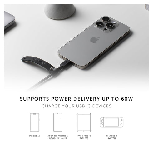 Native Union Belt Cable USB-C to USB-A - 4ft Ultra-Strong Charging Cable with Leather Strap for iPhone 15, Samsung
