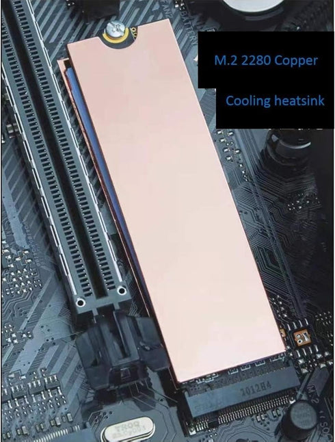 Easycargo Laptop M.2 Heatsink Kit, Copper Heat Sink + Thermal Pad 1mm 0.5mm for Cooling M.2 2280 SSD (4-pack)