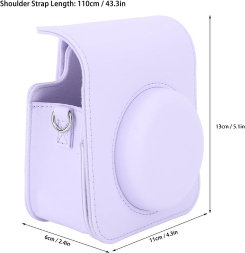 Instant Camera Case, PU Mini Protective for Fujifilm Instax Mini 12 Camera, Portable Travel Carrying with Adjustable