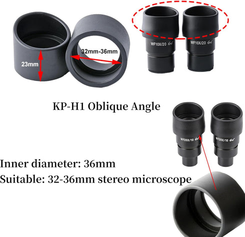 AUNMAS 2PCS Eyepiece Cover, Binocular Eye Cups Binocular Eye Cups Replacement Guard Soft Rubber 36mm Diameter Stereo Microscope Accessory for 32 36mm Stereo Microscope(Flat Angle)(KP-H1 bevel)