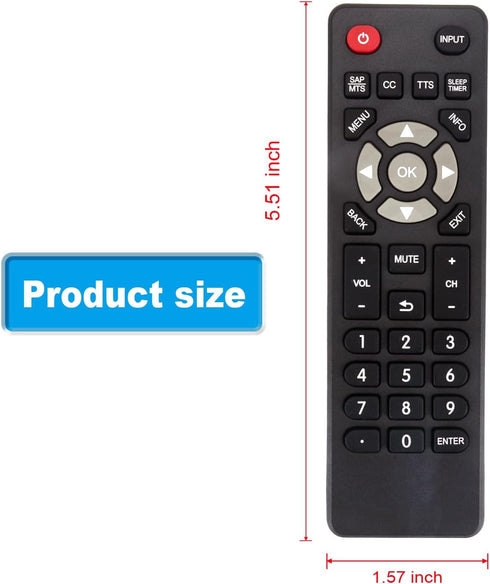 New Remote Compatible with ONN TV ONC18TV001 43" Class FHD 1080P LED TV