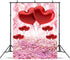 Valentine's Day Love Heart Photography Backdrops, 5x7ft Pink Rose Flowers Wedding Photo Background