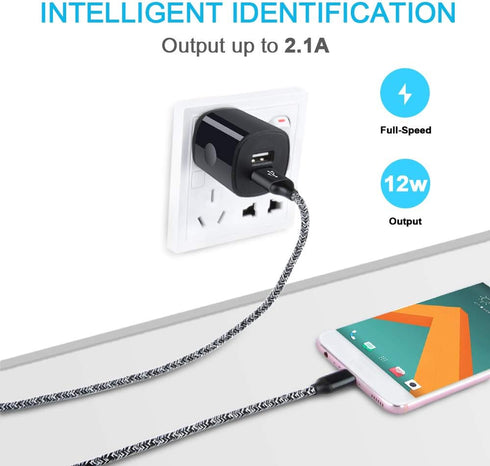 Fast Charging USB Wall Charger & Type C Cable for Samsung Galaxy A11, A21, A51, S24, Note 20 Ultra, LG Stylo 6/5/4.