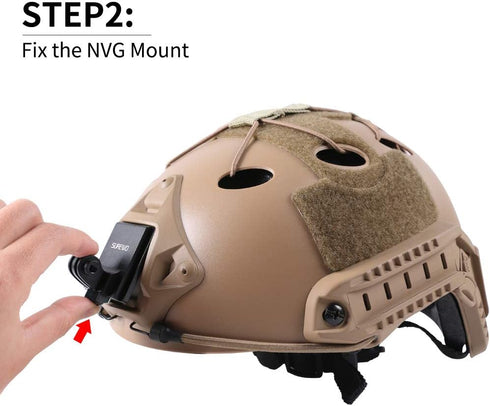 Aluminum NVG Helmet Mount for GoPro Hero 12 Black, Hero 11/10/9/8/7 and Most Action Cameras