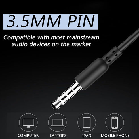 Generic Earbuds Wired in-Ear with Microphone, Ergonomic Design for Secure Fit, Noise Isolation Earphones for Study