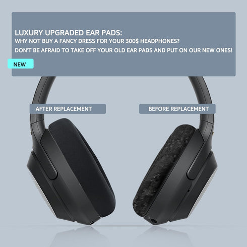 Fabric Replacement Ear Pads for Sony WH-1000XM4 Wireless Headphones, Compatible Earpads with Smooth Fabric & Memory Foam
