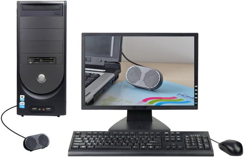 USB Mini Speaker, Powered Stereo Multimedia Speaker for Notebook Laptop PC (Black)