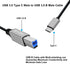 YINGAYOU 3.0 5Gbps, 1 Coiled USB c to B Printer Cable Coiled USB Printer Cable Super Speed for Scanner, External Hard