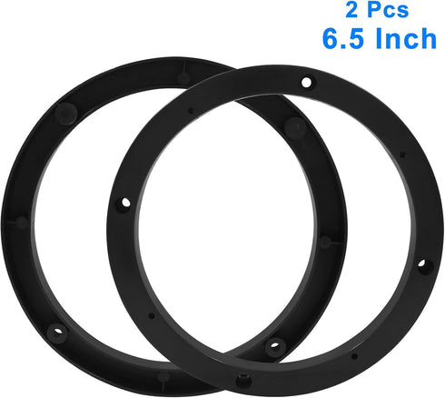 2 Pcs Universal Fit Car Speaker Spacer 6.5 Inch Adaptor Ring Mounting Bracket Plastic Car Stereo Speakers Spacer(Black)