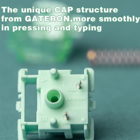 GATERON Cap Anniversary Keyboard Switches - Pre-lubed Blue Green Color - Compatible with RGB MX Mechanical Keyboards
