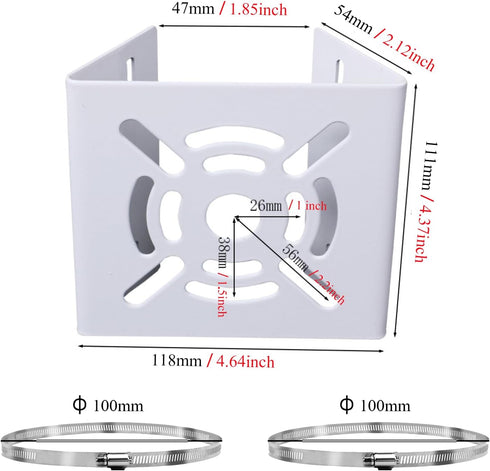 Universal Wall Mounting Bracket with 2 Loops, Vertical Pole Mount Adapter for CCTV Security Camera Indoor Outdoor