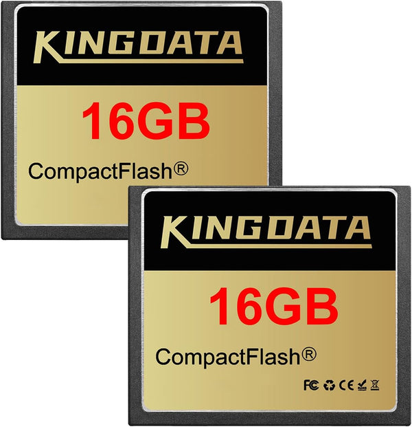KINGDATA Compact Flash Card 2Pack 16GB CF400X FAT32 Type I for Equipment Vintage