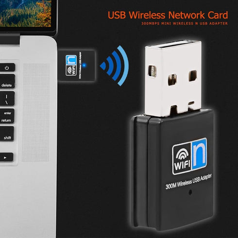300Mbps USB WiFi Adapter, Wireless LAN Network Card Stick USB 2.0 Dongle for Desktop Laptop PC Windows 10/8/7