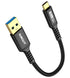 SUNGUY 6 inch/0.5FT USB C Android Auto Cable, 10Gbps USB C 3.1 Gen2 Data Transfer Cable, 3A Fast Charging Cord for