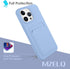MZELQ Silicone Case for iPhone 15 Pro, Card Holder Camera Protection Cover + Screen Protector, Purple
