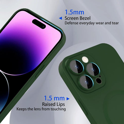 iPhone 14 Pro Max Magnetic Case for Women - Matte Luxury Soft Metallic, Magsafe Compatible, with Camera Lens Protector