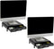 Mind Reader Monitor Stand with 3 Storage Drawers, Desktop Organizer Riser, Set of 2, 13.5"L x 13"W x 4"H, Black