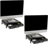 Mind Reader Monitor Stand with 3 Storage Drawers, Desktop Organizer Riser, Set of 2, 13.5"L x 13"W x 4"H, Black