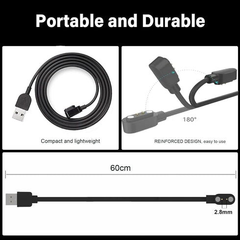 Xininyia 2 Pack V2-A 2.8mm) (Only One Fit) Magnetic Charging Cable for Potty Training Watch Replacement Charger USB