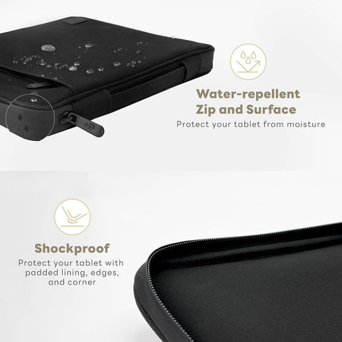eiP 8-11 inch Waterproof Slim Tablet Carrying Case with Handle Sleeve Bag for iPad Pro, Fit Keyboard and Stylus