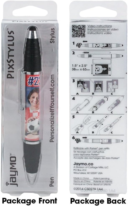 Black PixStylus 2 in 1 Personalized Pen and Stylus Combo – Create Your Own Custom Stylus/Pen at